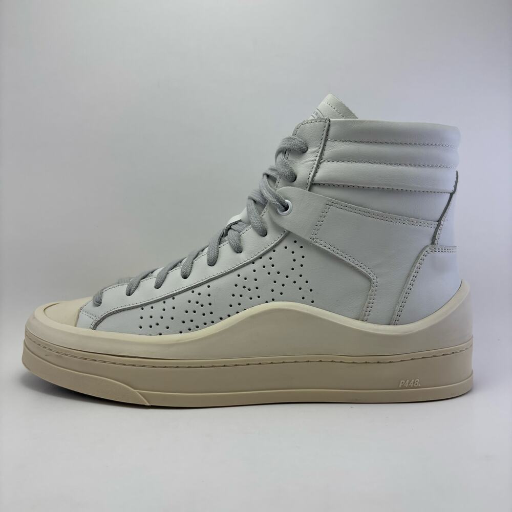 P448 “Rail Elsie” White Leather High Top Shoes Size Men 8 Women 10